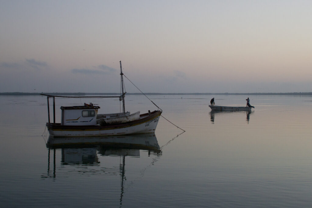 View from Ria Maya Restaurant of the estuary in Rio Lagartos Yucatan