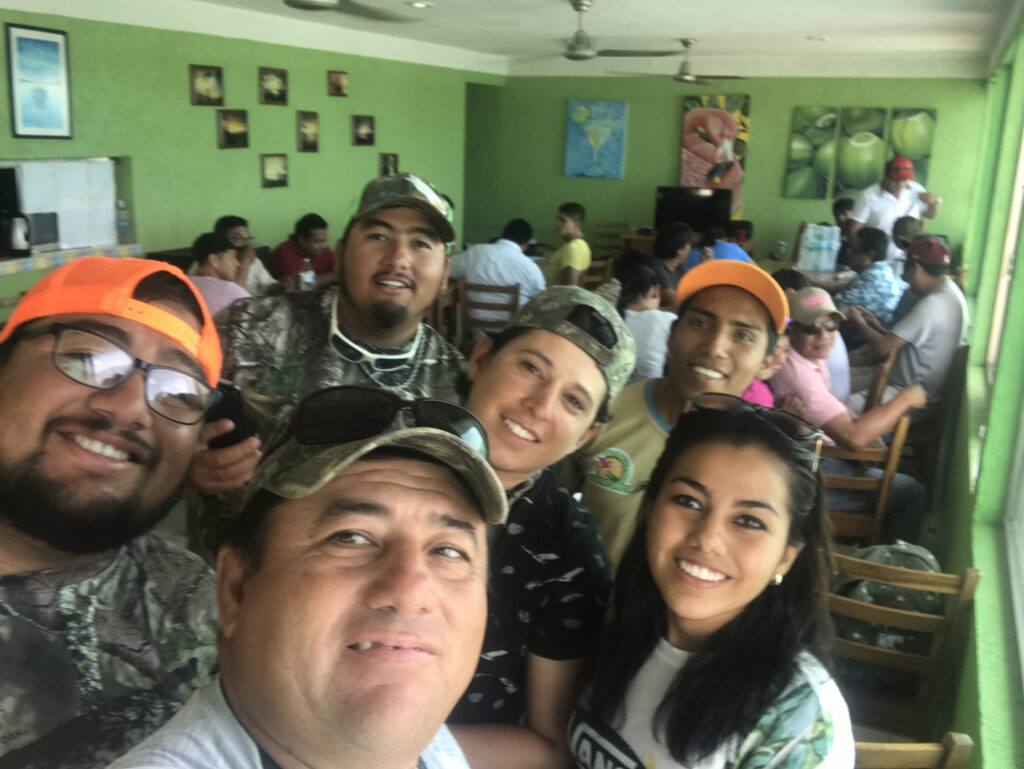 Diego Nuñez with his Team at Rio Lagartos Adventures in Rio Lagartos Yucatan