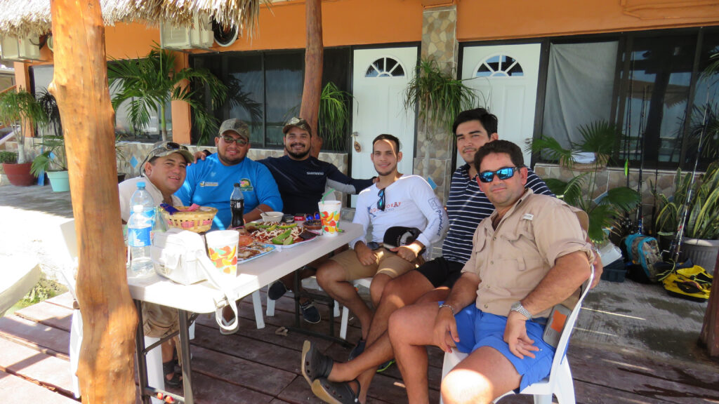 Guests enjoying the deck area at Ria Maya Lodge in Rio Lagartos ,Yucatan