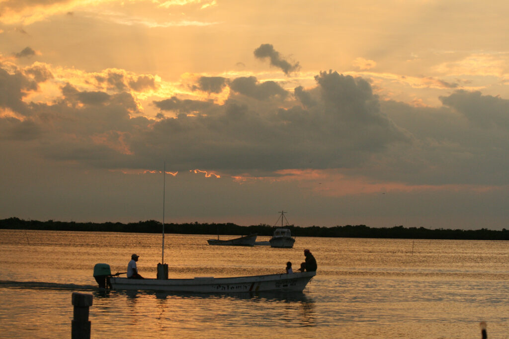 View from Ria Maya Restaurant of the estuary in Rio Lagartos Yucatan