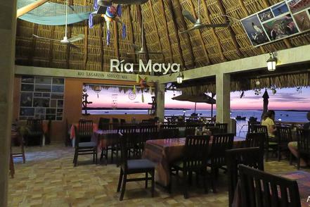 Interior of the Restaurant at Ria Maya Restaurant and lodge in rio Lagartos Yucatan