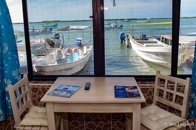 A water view from one of the rooms at Ria Maya fishing and Birding lodge in Rio Lagartos, Yucatan 